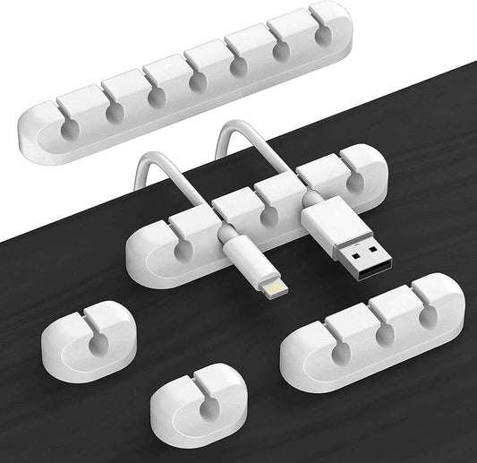 Organizadores de cables USB de silicona autoadhesivos